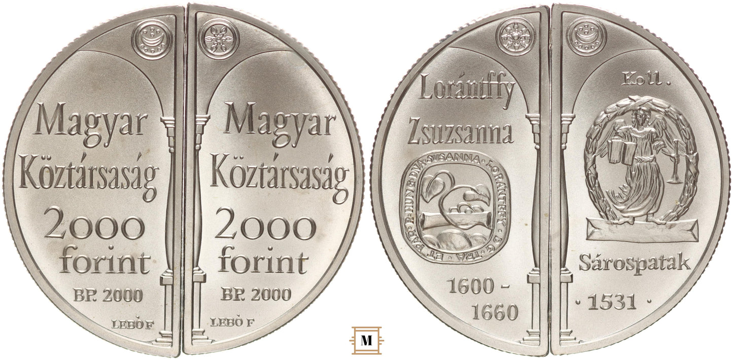 2x2000 forint Lórántffy Zsuzsanna 2000 BP