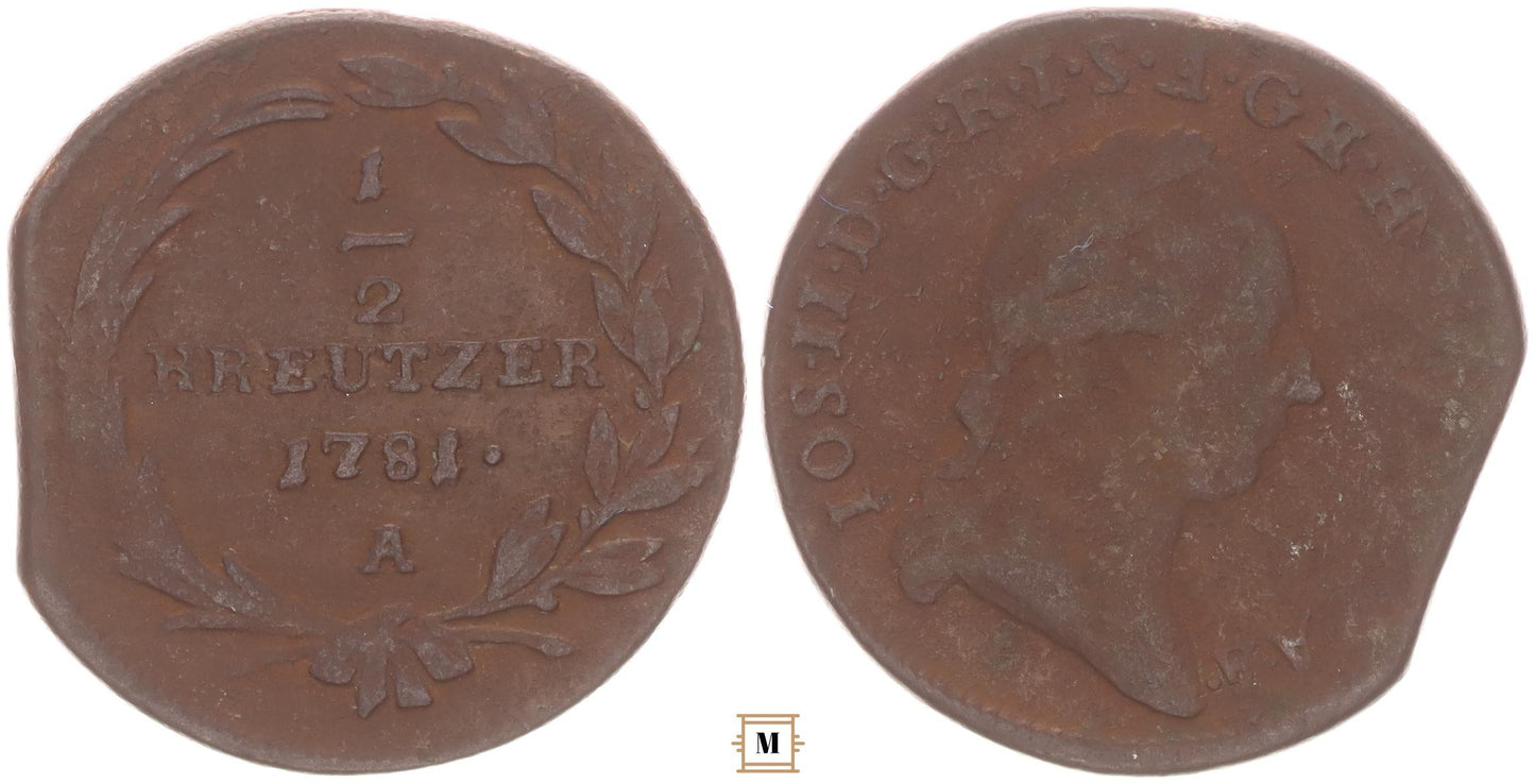 II. József 1/2 krajcár 1781 A