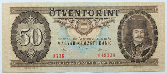 50 forint 1980 D sorozat