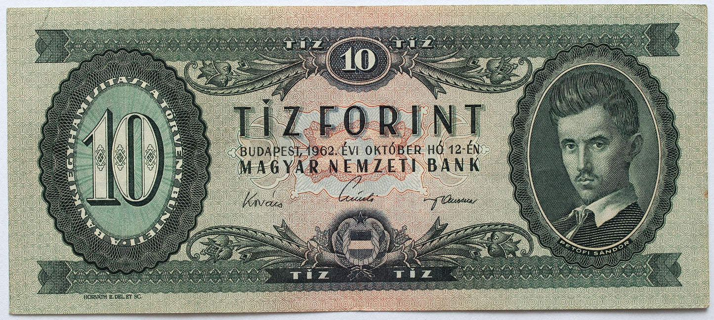 10 forint 1962 A sorozat