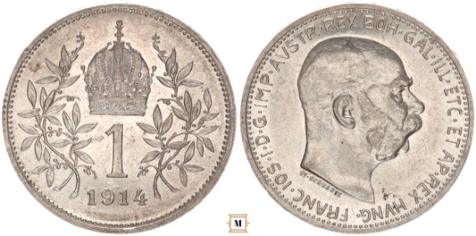 Ferenc József 1 korona 1914 vjn.