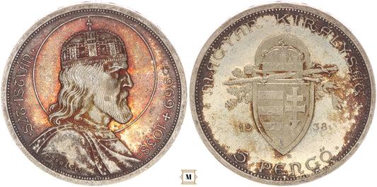 Szent István 5 pengő 1938 BP