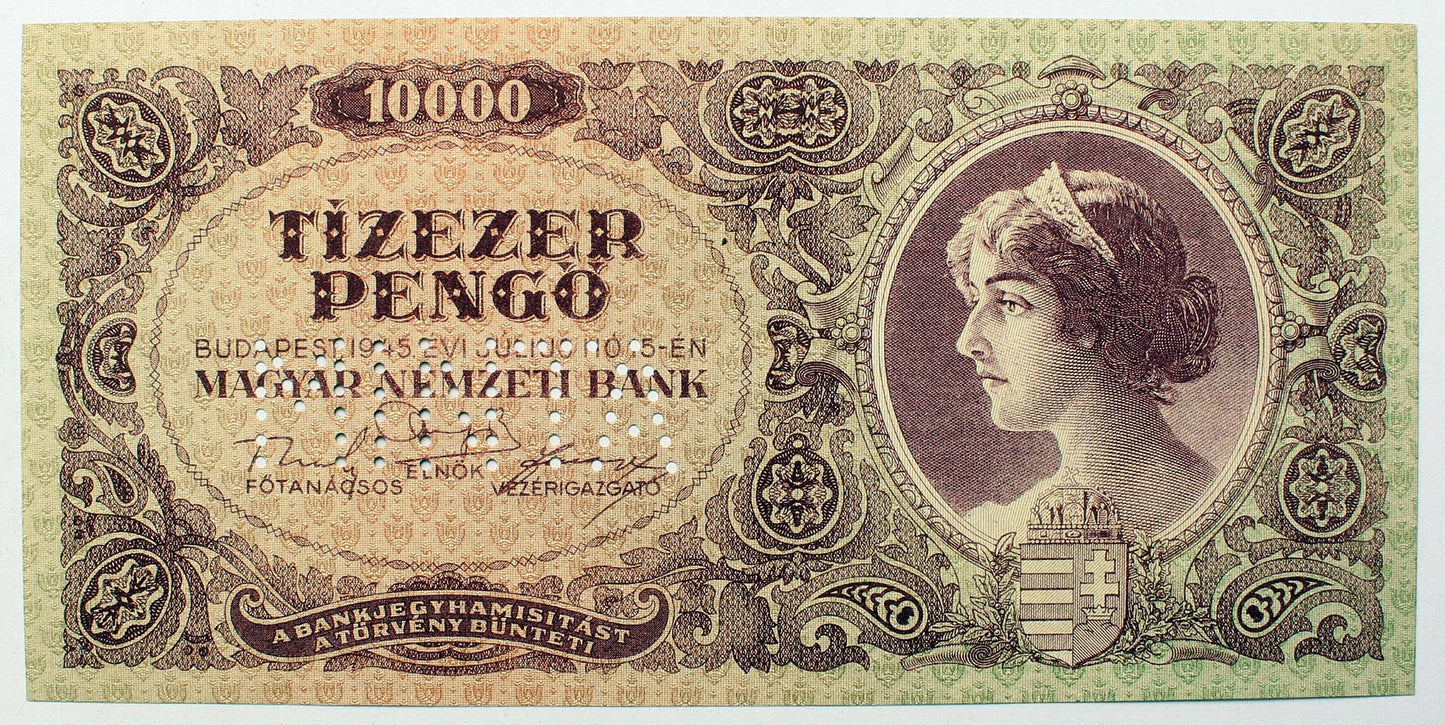 Tízezer pengő 1945 MINTA