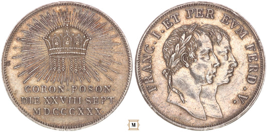 V. Ferdinánd pozsonyi koronázási ajándék zseton 1830