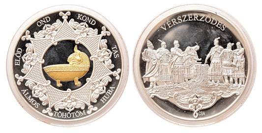 Vérszerződés színezüst emlékérem 2021 5 uncia